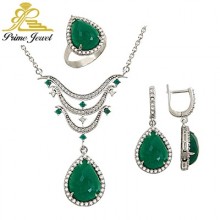 Gümüş zirkon taşlı set